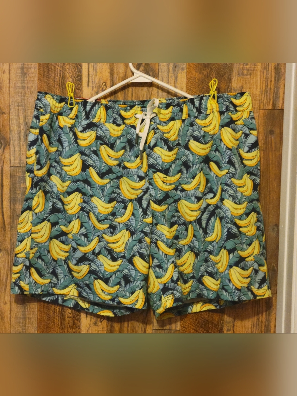 Tropical Members Resort Banana Print Swim Shorts - Yellow/Green